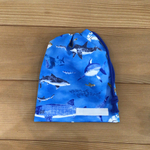 巾着  22×18センチ  サメのなかま🦈ブルー(裏地なし)  給食袋