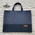 ☆ともこ様専用☆ レッスンバッグ【紺チェック×デニム】