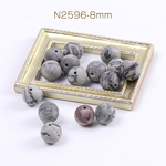 送料無料  40個  天然石ビーズ ピカソジャスパーグレー 丸玉 8mm（40ヶ）  N2596-8mm