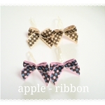 sale  送料無料　かわいいリボンのからまないベビーヘアゴム　４個セット　ピンク&ブラウン