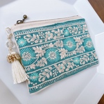 【再販】インド刺繍のミニファスナーポーチ