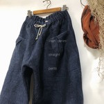 インディゴcolor   linenデニムのストレートパンツ