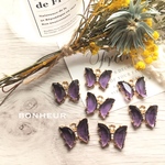 A1223【送料無料】import クリスタルガラスチャーム  バタフライ  蝶々  2pcs