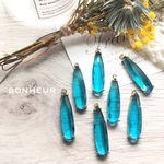 A1227【送料無料】import キャンディーカラー  ドロップ  ロング  ガラスチャーム  春色  2pcs