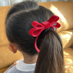 【受注制作品】ベルベットリボンのヘアゴム大(レッド)