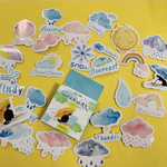 天気と猫 天気 晴れ 雨 曇り ステッカーセット