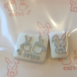 消しゴムはんこ うさぎCoffee