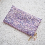 ★★One side all skeleton pouch　リバティ　ジェニーズリボンズ　グレープ 　19×11㎝