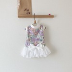 お花畑みたいなワンピ♡(ラベンダー)　犬服(送料込み価格)