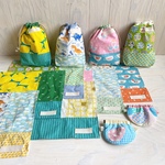 【オーダーのお品】ランチマット＆巾着＆小鳥ばねポーチのセット