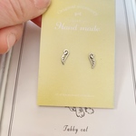 silver 羽ピアス　ステンレスピアス