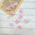 【ベビーピンク】【6個】カン付き　オーガンジーフラワー　3連 シフォンフラワー　チャーム　アクセサリパーツ　ハンドメイド　DIY F003-4