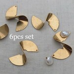 6個セット!真鍮 立体デザインチャーム