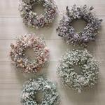 flower wreath " spring march " かすみ草 スイートピー スターチス デイジー アジサイ