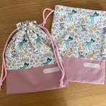 25×20 巾着袋（給食袋・お道具袋）バンビ