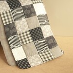 ガーゼのお昼寝ケット [L] 103×130cm（モノトーンカラー、パッチワークのわた入りガーゼケット、ダブルガーゼのブランケット）大人用お昼寝ケットサイズ