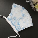 福袋2023🉐水色刺繍チュールレースマスク