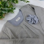 natural**(M)リネン１００％ナチュラルタックチュニック