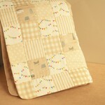 [L] ガーゼのお昼寝ケット104×131cm（ベージュ、パッチワークのわた入りガーゼケット、ダブルガーゼのブランケット）大人用お昼寝ケットサイズ