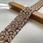 約4.5cm幅/刺繍リボン/カラーチュール/ダークパープル/ワントーン
