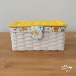 マスクケース☆アニマル柄(ホワイト×ひまわり色)