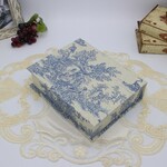 ＜再販＞ フランス製トワルドジュイ　 カルトナージュ♪　 ジュエリーボックス（田園 / グレージュ×ブルー）