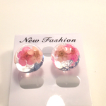 こでまりのノンホールピアス 白いピンク×ピンク☆