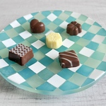 【特集掲載】硝子市松皿　グリーン