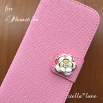 【iPhone6/6s】カメリア手帳型ケース＊ピンク