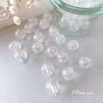 40pcs＊10mm バブル　クリアビーズ（オーロラ）  （0197）
