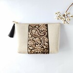 2ポケット付ポーチ　＊通帳・母子手帳・化粧ポーチに　/刺繍リボンB