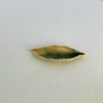 ミニチュア　陶器　和食器　蚊帳目　葉形皿　黄瀬戸　ミドリ