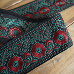 【50㎝カット済み】シルク刺繍リボン  【ブラック】