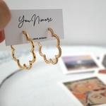 『Moku moku foop pierce』　ピアス　フープ　もくもく　アシンメトリー　シンプル　大人カジュアル　大人可愛い