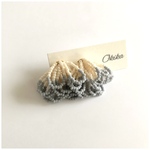 【Mサイズ】Shower beadsピアス/イヤリング【beige× gray】