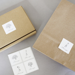 【角丸】フラワー thankyouシール 4種 小さめサイズ40×40mm