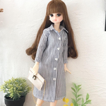 　ドール服　シャツワンピース　ストライプ　リカちゃん　ブライス　アウトフィット