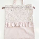 【　お着替え袋　】　選べる　刺繍　フリル　レッスンバッグ　　体操服袋　通園バッグ　オムツ入れ　タブレットケース　iPadケース　タブレットバッグ　iPadバッグ　オムツバッグ　お着替えバッグ