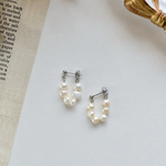 淡水パール　フープ　シルバー　ピアス　＊　サージカルステンレス　金アレ対応　金属アレルギー　結婚式　ウェディング　お呼ばれ　春　お洒落　プレゼント　プチギフト 揺れる　ギフト　入学式　入園式　
