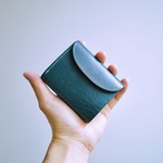 ※ 少量限定 flap mini wallet  [ blue green ] ミニ財布