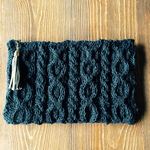 cotton navy*ニットクラッチバッグ
