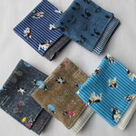 22×22　フレブル　お得な5枚セット　４重ガーゼハンカチ　