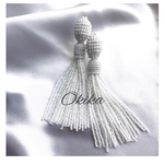 【STELLA 】Beads tassel ピアス/イヤリング【パールホワイト】