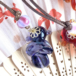 ガラスの金魚と飴のネックレス＊むらさき