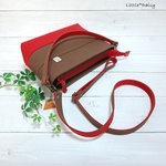 【lｙ様専用】№1374 倉敷帆布ワンハンドルバッグＬ～ココア×レッド