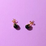 【再販】モリオン 天然石 ステンレス 立て爪 スタッドピアス