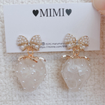 リボン　パール　マーブル　いちご　ゴールド　ピアス