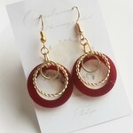 こっくりボルドーのリングピアス/イヤリング