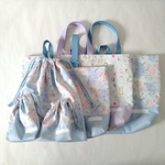【ふった様専用】星空とユニコーン柄サックス/切替サックス&ジュエリーサックス/切替ラベンダー6点セット