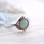 ビルマ翡翠/Flower Leaf Round Ring/sv925